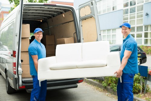 Furniture pick-up service in a Fulham residential street
