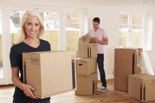 Professional packing boxes and moving supplies prepared for a Fulham home move