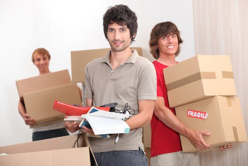 Fragile items carefully packed for a Fulham home relocation