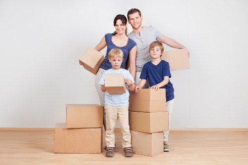 Apartment moving preparation in Fulham with packed furniture