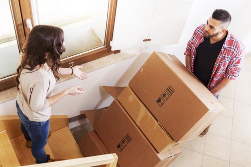 Removal van loading household items in Fulham