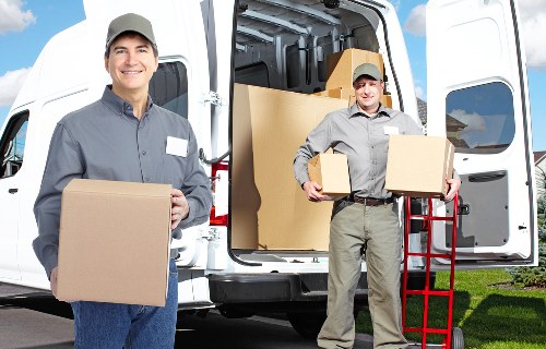 Van transport service with boxes and moving equipment