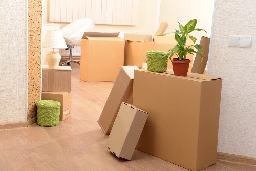Packing and preparation for Fulham flat removals with labelled boxes
